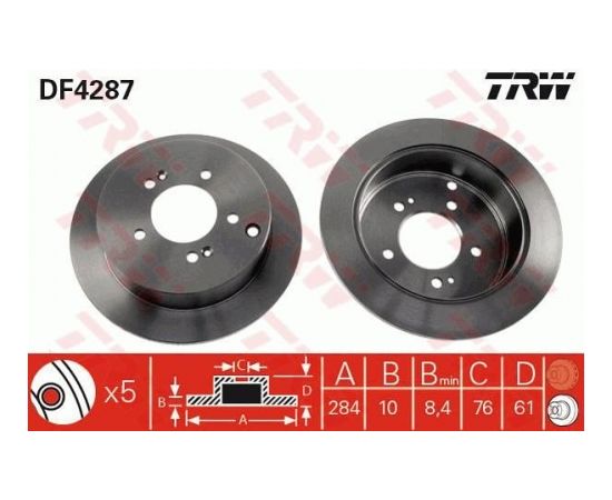 TRW Bremžu disks DF4287