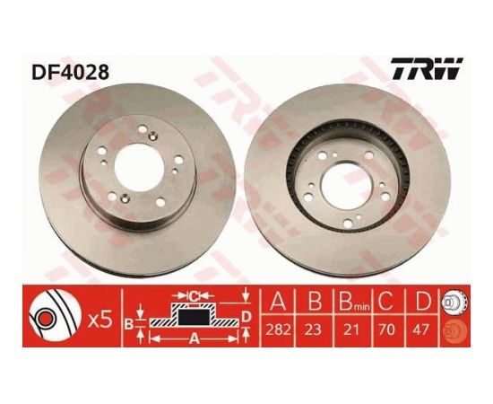 TRW Bremžu disks DF4028