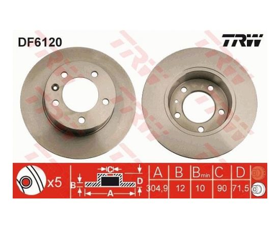 TRW Bremžu disks DF6120