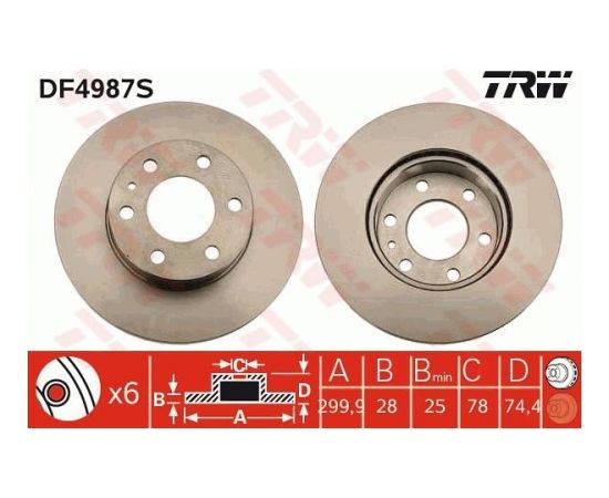 TRW Bremžu disks DF4987S