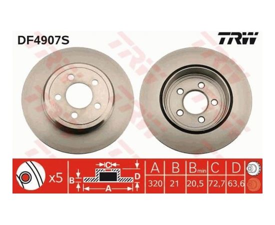 TRW Bremžu disks DF4907S