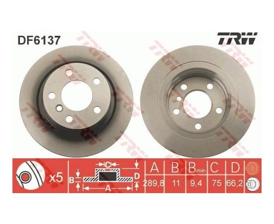 TRW Bremžu disks DF6137