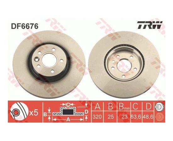 TRW Bremžu disks DF6676S