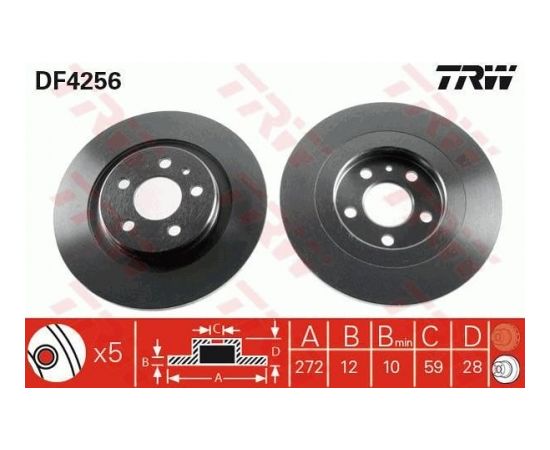 TRW Bremžu disks DF4256