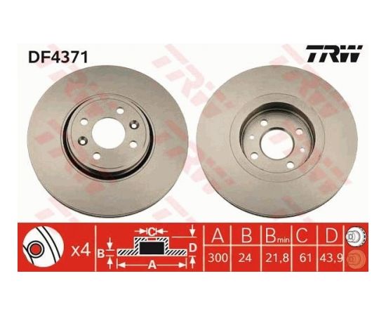 TRW Bremžu disks DF4371