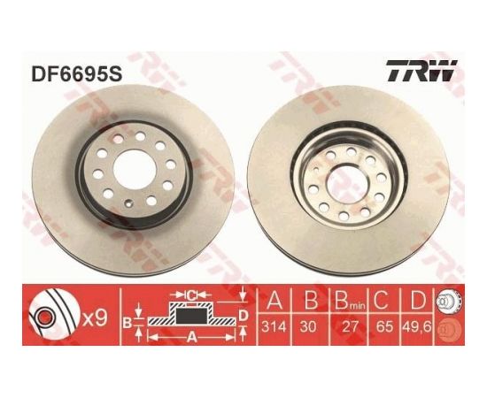 TRW Bremžu disks DF6695S