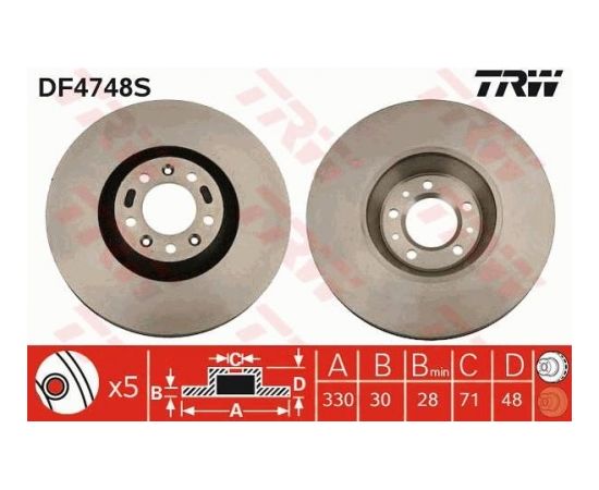 TRW Bremžu disks DF4748S