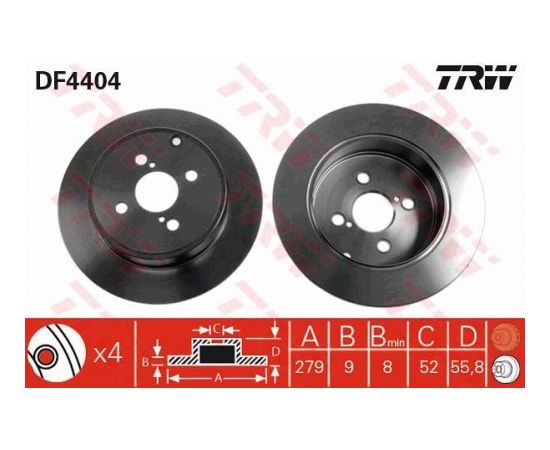 TRW Bremžu disks DF4404