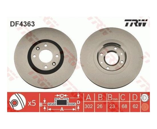 TRW Bremžu disks DF4363