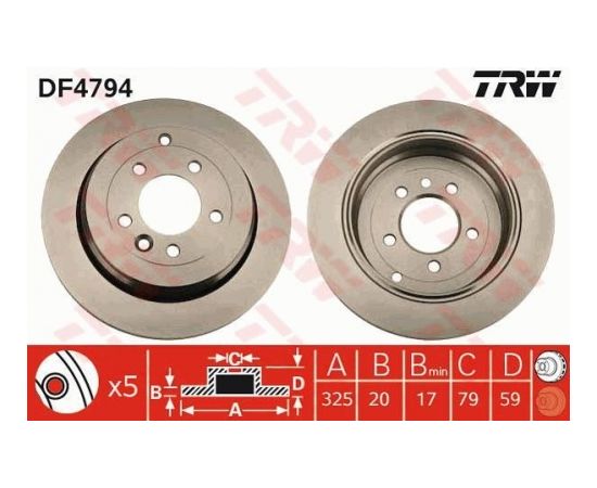 TRW Bremžu disks DF4794