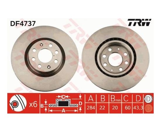 TRW Bremžu disks DF4737