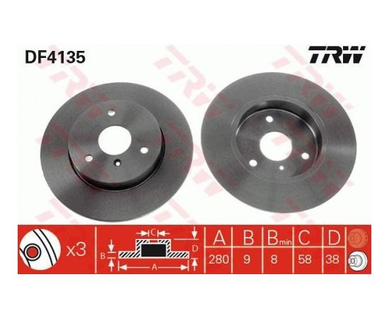 TRW Bremžu disks DF4135