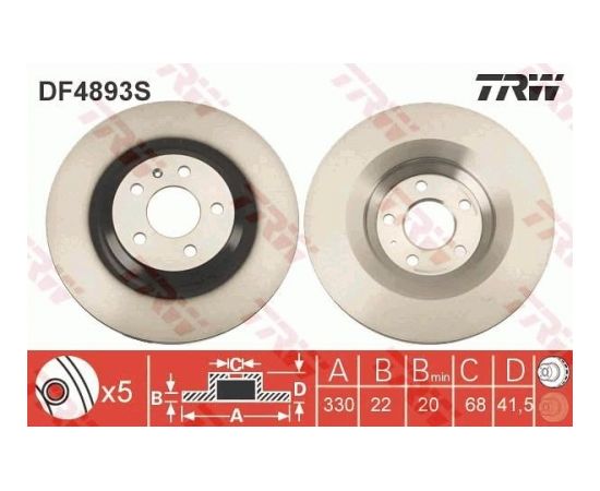 TRW Bremžu disks DF4893S