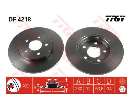 TRW Bremžu disks DF4218