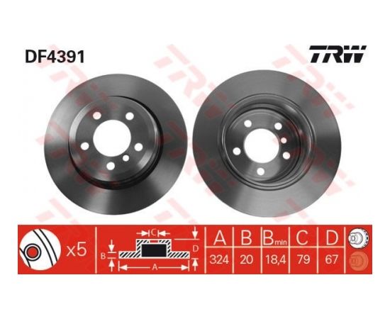 TRW Bremžu disks DF4391