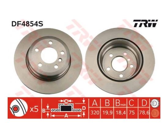 TRW Bremžu disks DF4854S