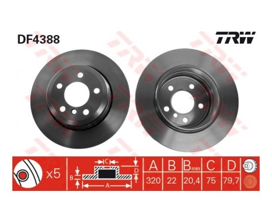 TRW Bremžu disks DF4388