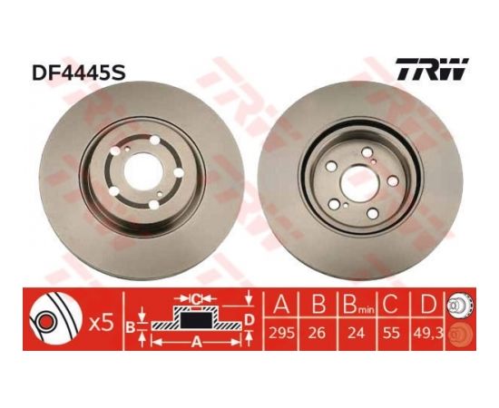 TRW Bremžu disks DF4445S