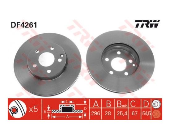 TRW Bremžu disks DF4261