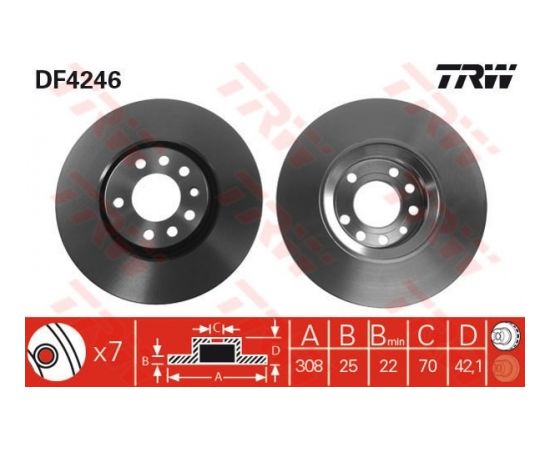 TRW Bremžu disks DF4246