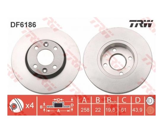 TRW Bremžu disks DF6186