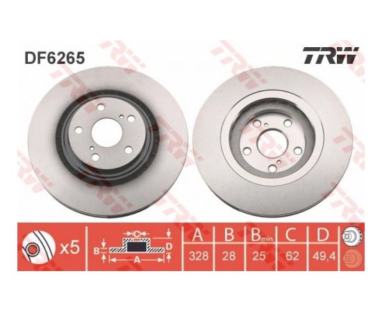 TRW Bremžu disks DF6265