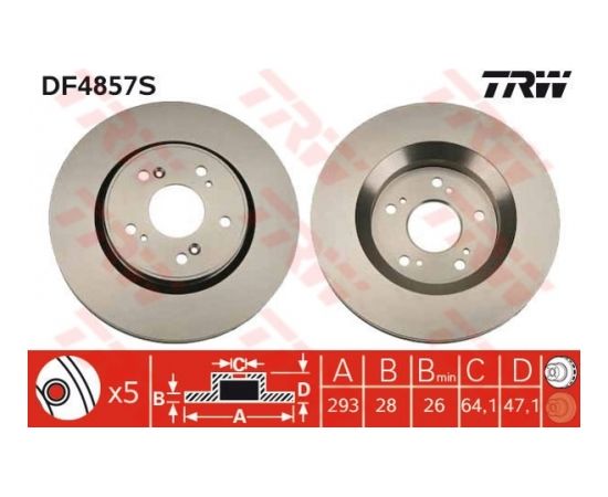 TRW Bremžu disks DF4857S