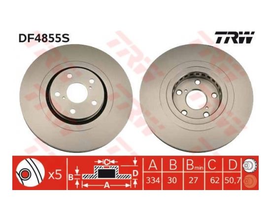 TRW Bremžu disks DF4855S