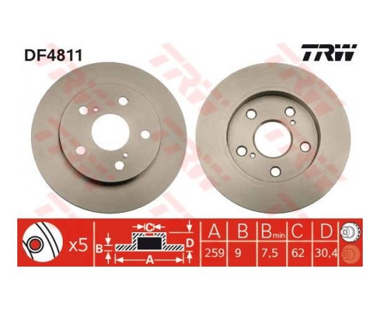 TRW Bremžu disks DF4811