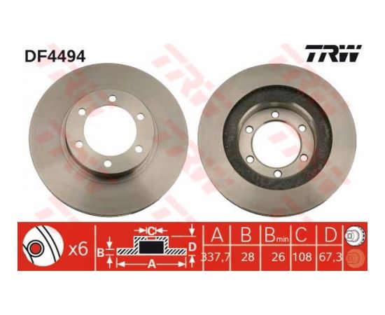 TRW Bremžu disks DF4494