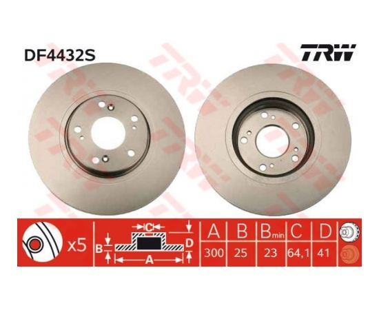 TRW Bremžu disks DF4432S