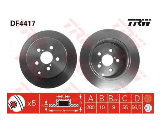 TRW Bremžu disks DF4417