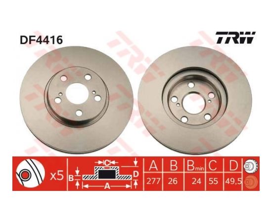 TRW Bremžu disks DF4416