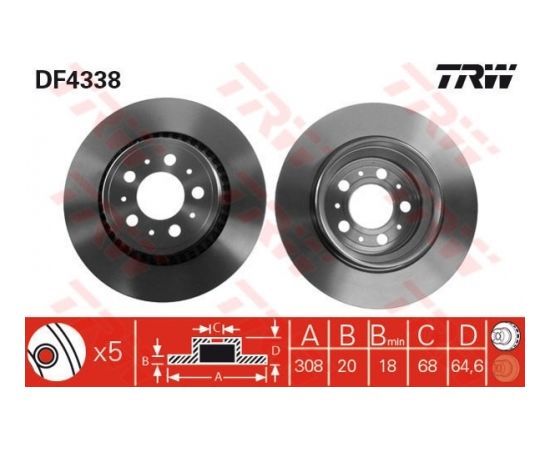 TRW Bremžu disks DF4338