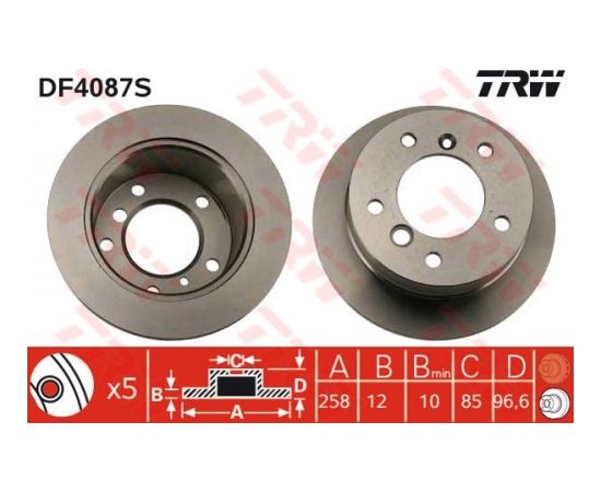 TRW Bremžu disks DF4087S