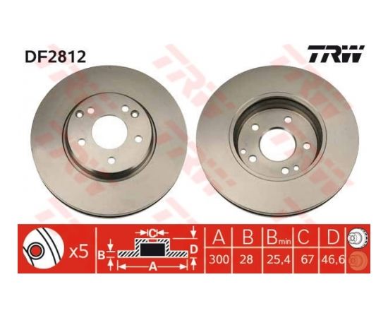 TRW Bremžu disks DF2812