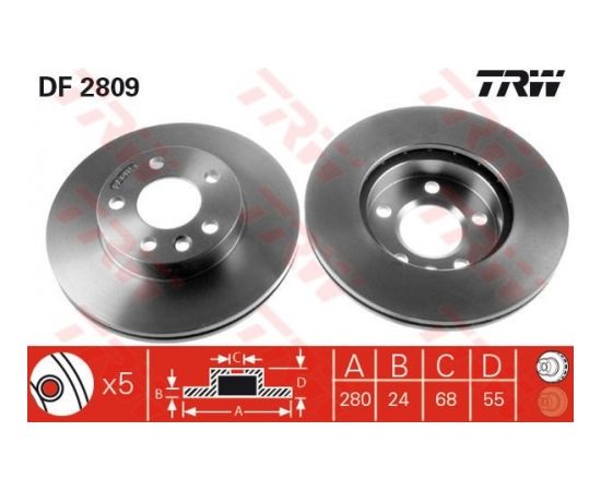 TRW Bremžu disks DF2809