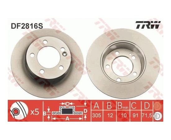 TRW Bremžu disks DF2816S