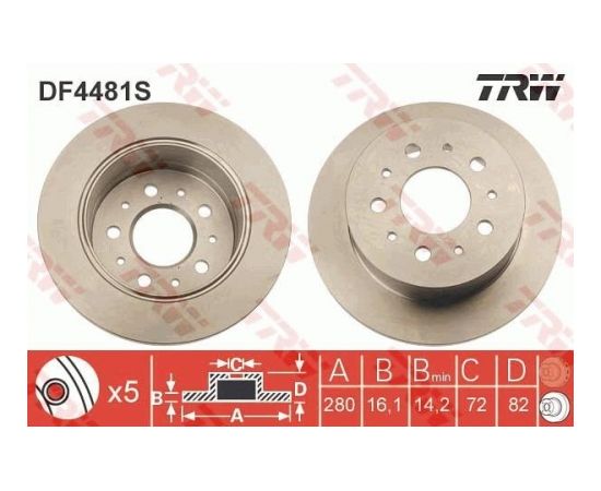 TRW Bremžu disks DF4481S