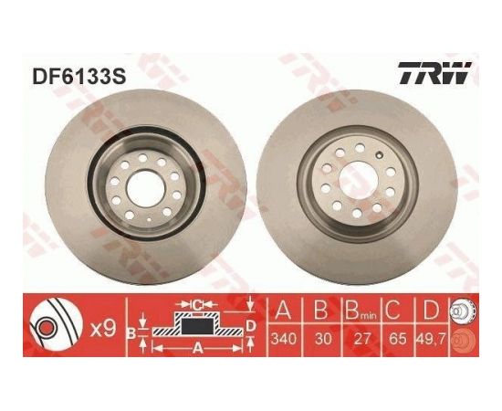 TRW Bremžu disks DF6133S