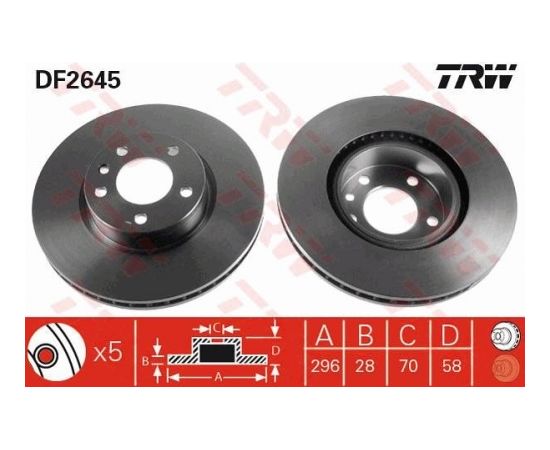 TRW Bremžu disks DF2645