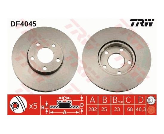 TRW Bremžu disks DF4045