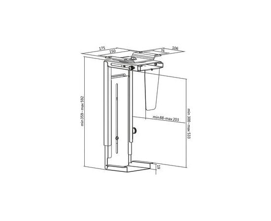 LOGILINK - Adjustable under desk and wall CPU mount, rotatable