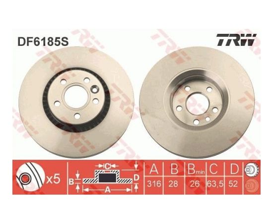 TRW Bremžu disks DF6185S