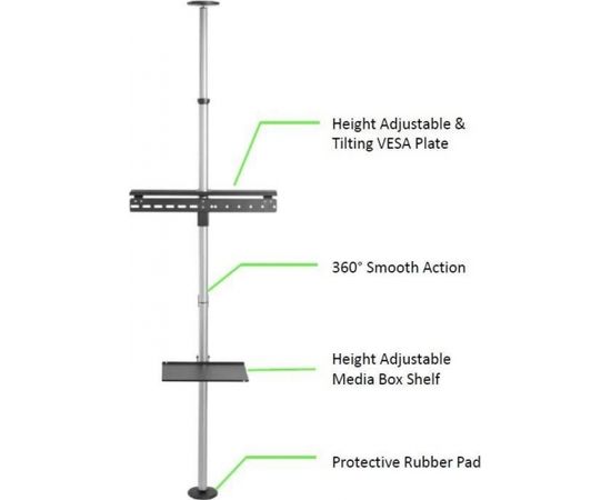 Techly Floor-to-ceiling stand mount for TV LCD/LED/Plasma 37''-70'' 30kg VESA