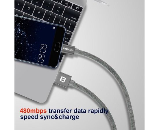 Swissten Textile Quick Charge Универсальный Micro USB Кабель данных 2.0m Золотой