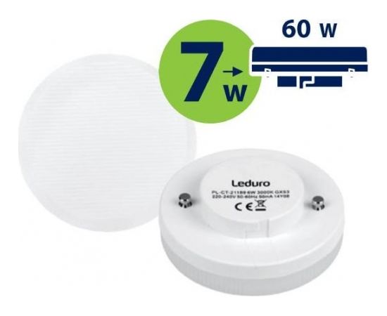 Light Bulb|LEDURO|Power consumption 7 Watts|Luminous flux 600 Lumen|3000 K|220-240V|Beam angle 100 degrees|21199