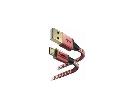 Hama USB Male - Micro USB Cable 1.5m Red