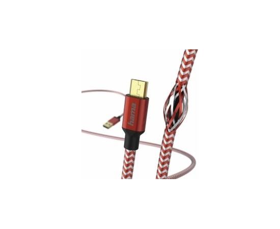 Hama USB Male - Micro USB Cable 1.5m Red