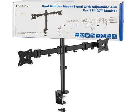 LOGILINK -  Dual monitor desk mount, 13-27'', max. 8 kg